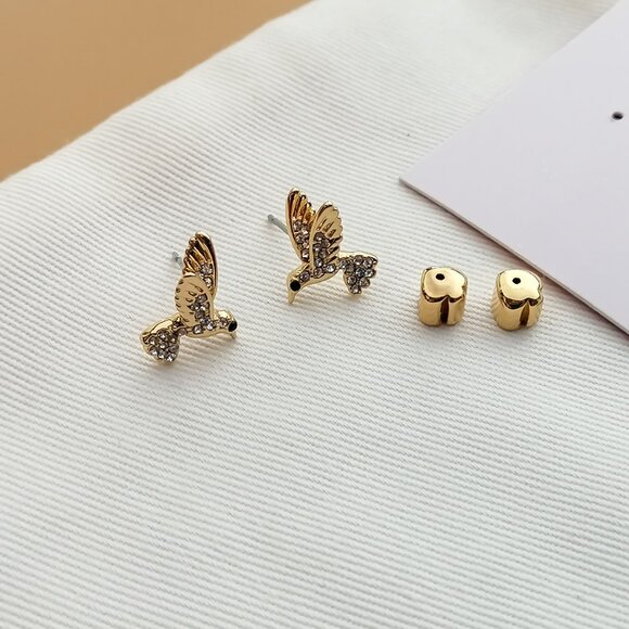Kate Spade Gold and Silver Hummingbird Earrings - Picture 3 of 4
